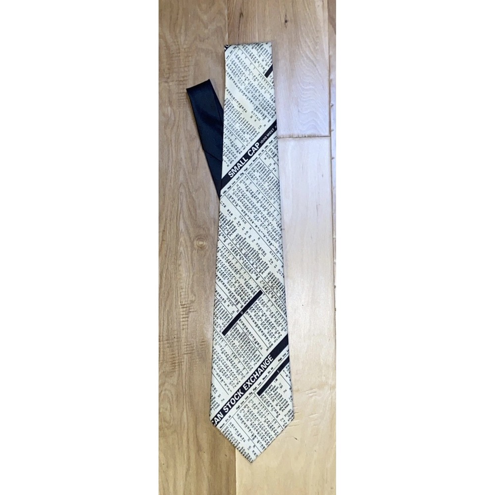 Vintage A Rogers Mens Tie Necktie White Stock Exchange Market 1997